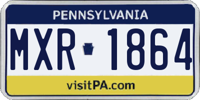 PA license plate MXR1864