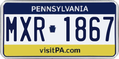 PA license plate MXR1867