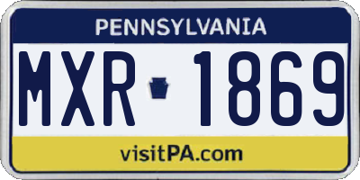 PA license plate MXR1869