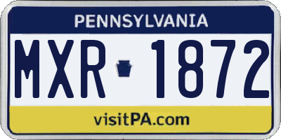 PA license plate MXR1872