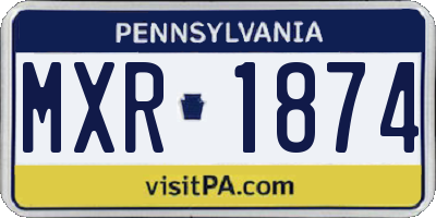 PA license plate MXR1874