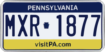 PA license plate MXR1877