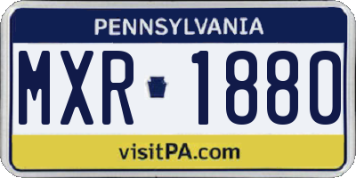 PA license plate MXR1880