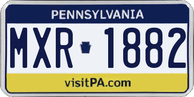PA license plate MXR1882