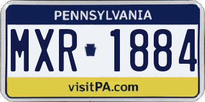 PA license plate MXR1884