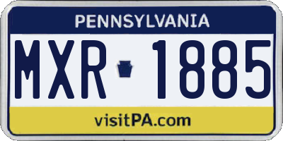 PA license plate MXR1885