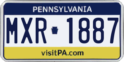 PA license plate MXR1887