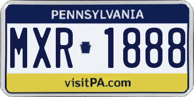 PA license plate MXR1888