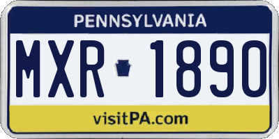 PA license plate MXR1890