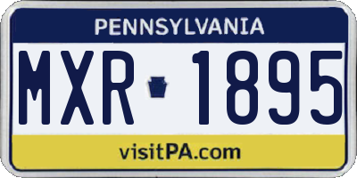 PA license plate MXR1895