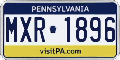 PA license plate MXR1896