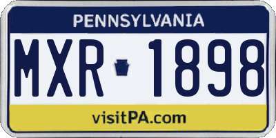 PA license plate MXR1898