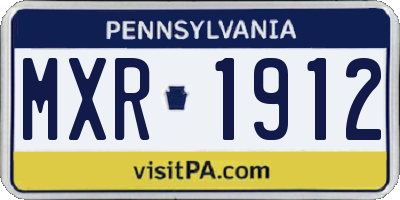 PA license plate MXR1912