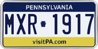 PA license plate MXR1917