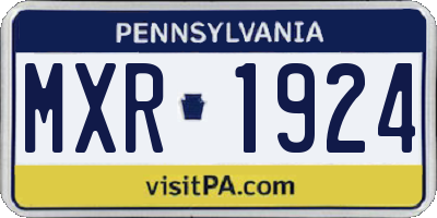 PA license plate MXR1924