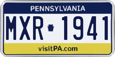 PA license plate MXR1941