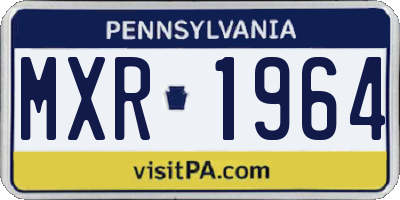 PA license plate MXR1964