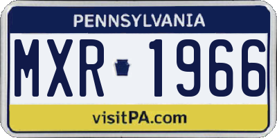 PA license plate MXR1966