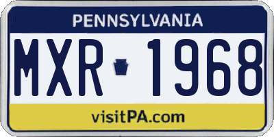PA license plate MXR1968