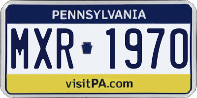 PA license plate MXR1970