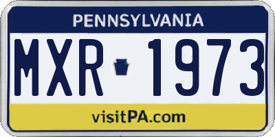 PA license plate MXR1973