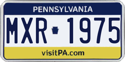 PA license plate MXR1975