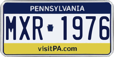 PA license plate MXR1976