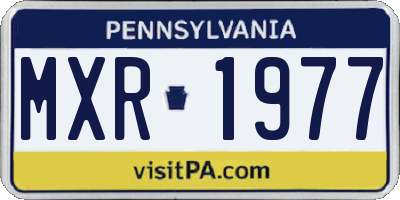 PA license plate MXR1977