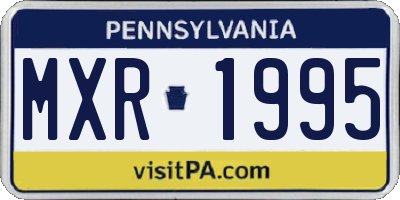 PA license plate MXR1995