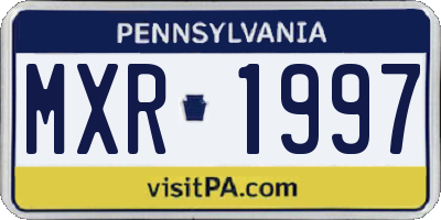 PA license plate MXR1997