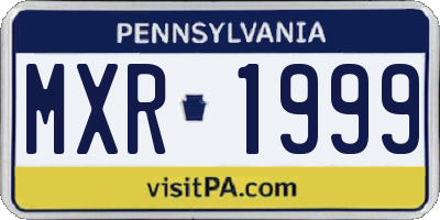 PA license plate MXR1999