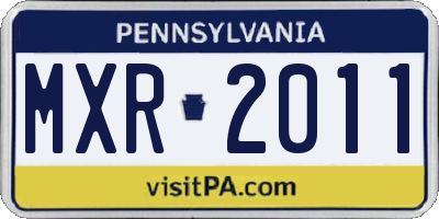 PA license plate MXR2011