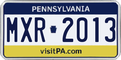 PA license plate MXR2013