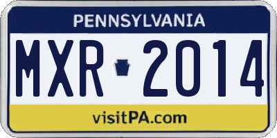 PA license plate MXR2014