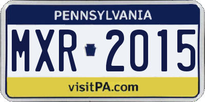 PA license plate MXR2015