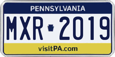 PA license plate MXR2019