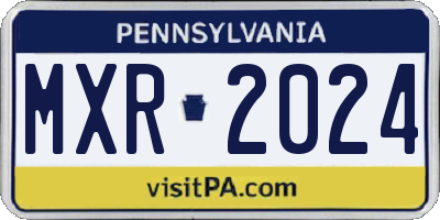PA license plate MXR2024