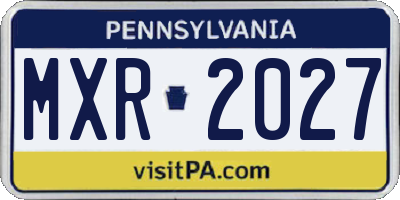 PA license plate MXR2027