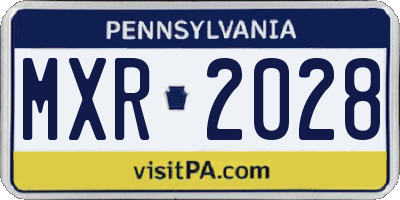PA license plate MXR2028