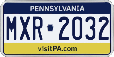 PA license plate MXR2032