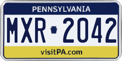 PA license plate MXR2042