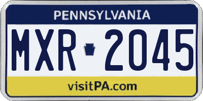 PA license plate MXR2045