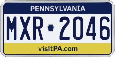 PA license plate MXR2046