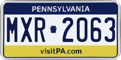 PA license plate MXR2063