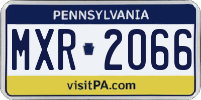 PA license plate MXR2066