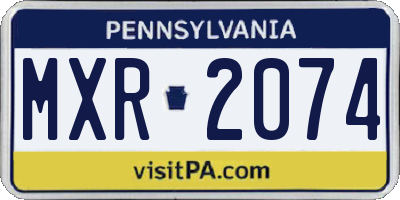 PA license plate MXR2074