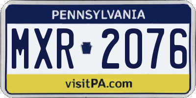 PA license plate MXR2076