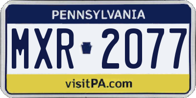 PA license plate MXR2077