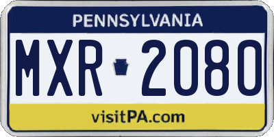 PA license plate MXR2080