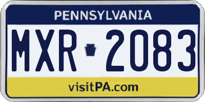 PA license plate MXR2083
